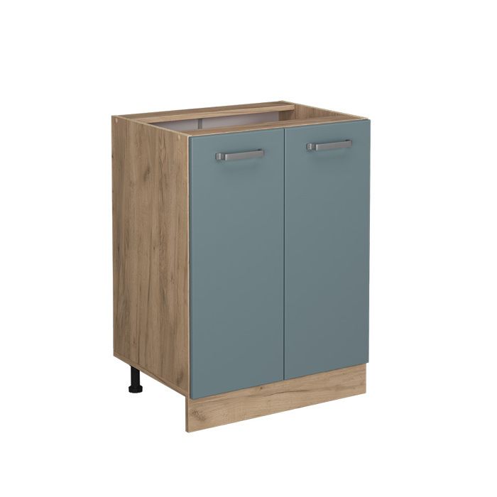 Meuble bas de cuisine R-Line 60cm sans PT Bleu-gris/Chêne de force doré Vicco 41093