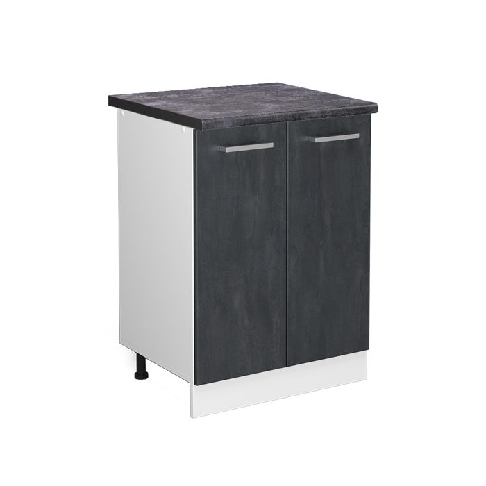 Meuble bas de cuisine R-Line 60cm PT Anthracite Béton noir/Blanc Vicco 47504 Meuble bas de cuisine R-Line 60cm PT Anthracite Béton noir/Blanc Vicco 47504