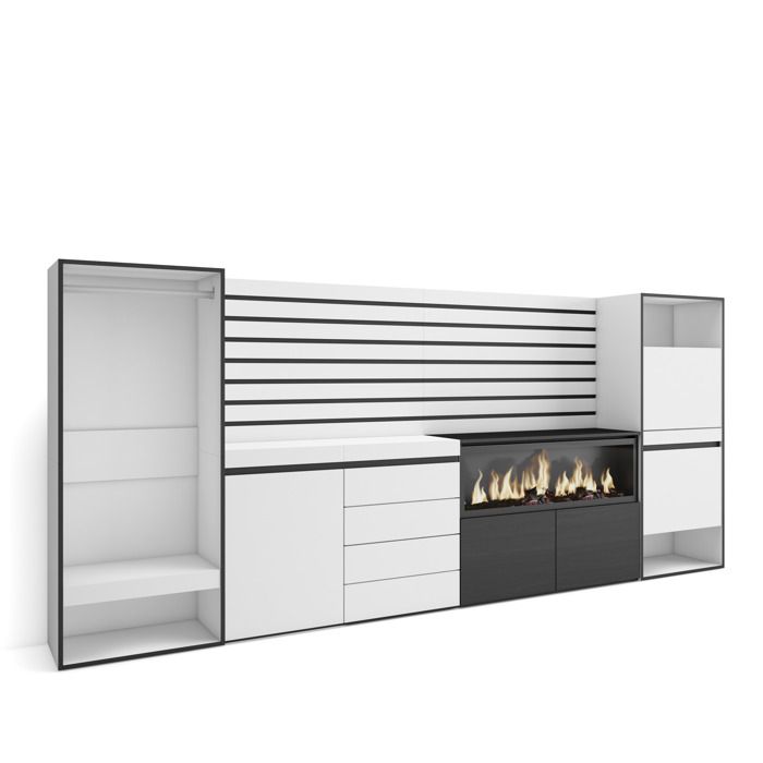 Buffet Bahut 334x35x145 cm Chambre à coucher Cheminée électrique XXL Commode Meuble à Chaussures Vestiaire Blanc RF3389 Buffet Bahut 334x35x145 cm Chambre à coucher Cheminée électrique XXL Commode Meuble à Chaussures Vestiaire Blanc RF3389