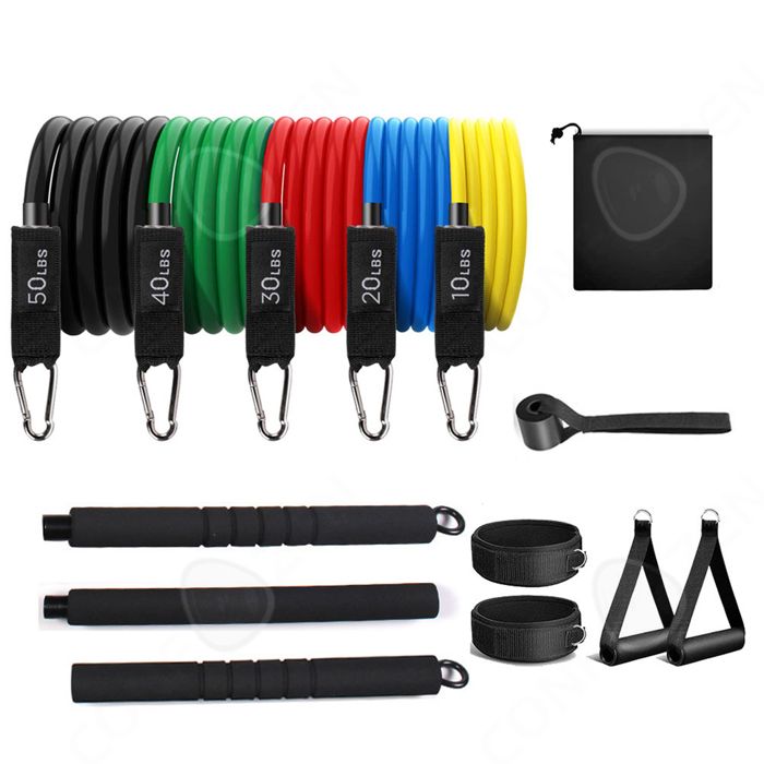 Kit Barre De Pilates Avec Bandes De Résistance Réglables - Outil De Fitness Portable Pour Perte De Poids Et Tonification