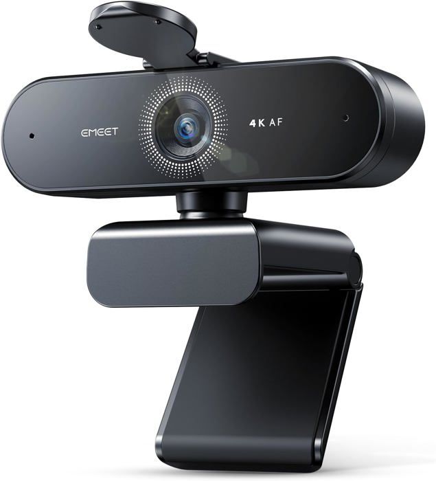 Webcam 4K 60 FPS Avec Micro Réduction De Bruit - Auto Focus, Cache Confidentialité, Pour Zoom/Teams