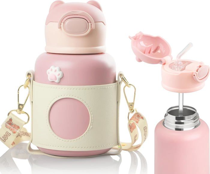 Gourde Incassable Scolaire Gourde Enfant 400ml Anti-fuite MHwan - Sans BPA - Couvercle