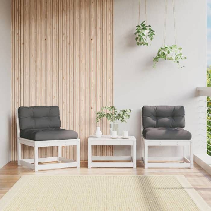 vidaXL Canapés de Jardin sans Accoudoirs et Coussins 2 pcs Siège de Terrasse avec Dossier Meuble de Patio Salon Extérieur 844704