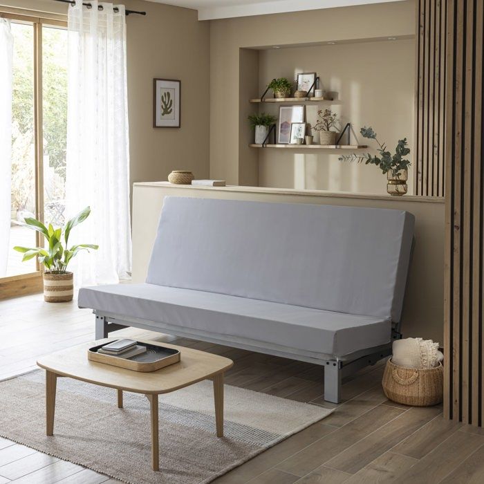 Matelas clic-clac mousse 13 cm Le Fameux 140x200 - Gris - Fabriqué en France - Terre de Nuit