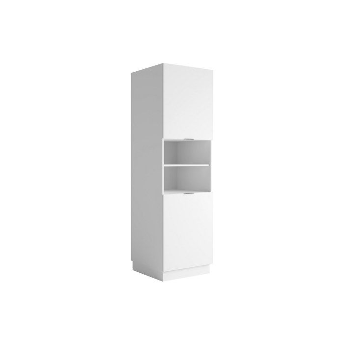 Colonne de cuisine avec 2 portes et 2 niches - Blanc - CARMEO