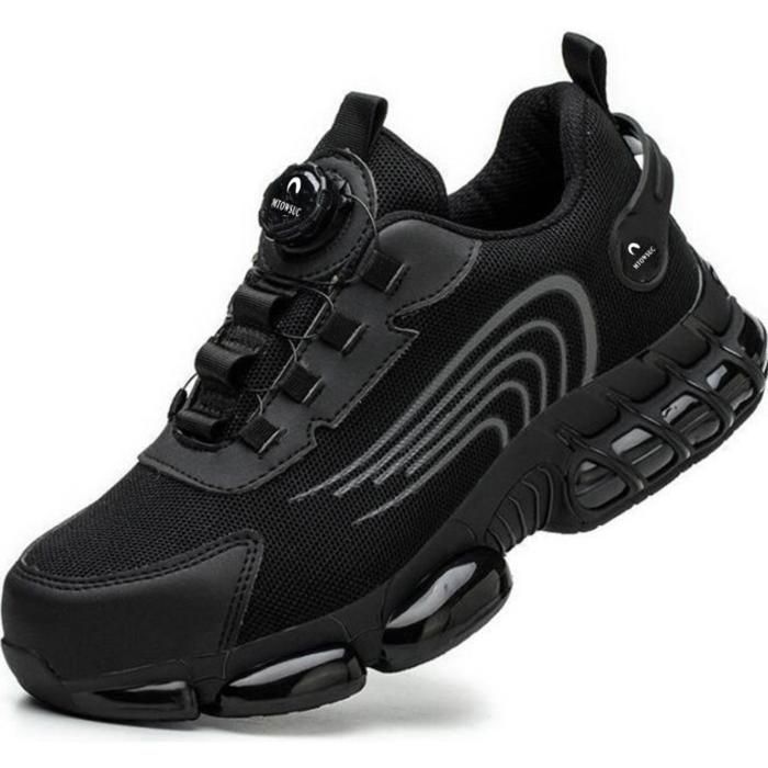 Bottes De Sécurité De Travail En Cuir Perforé Noir ART - Neuf
