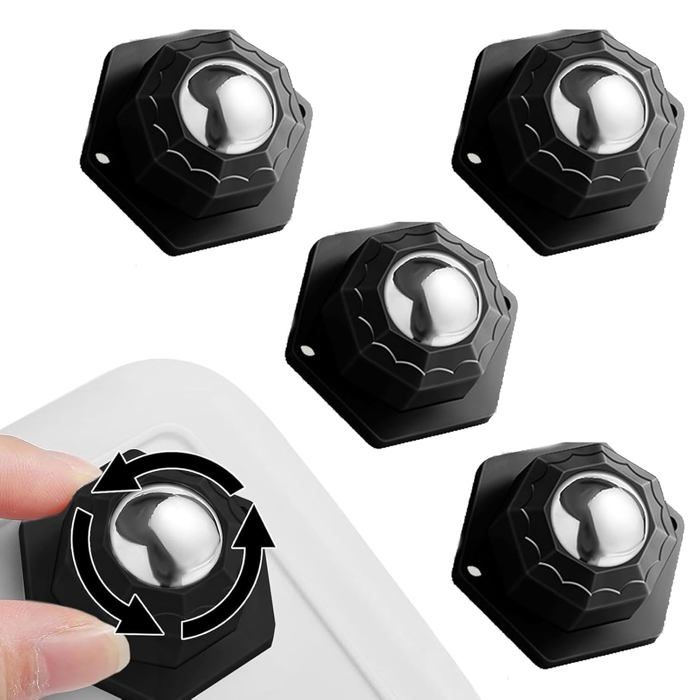 Roulettes universelles adhésives pour meubles - Pivotantes à 360 degrés - 200 kg - 4 pièces