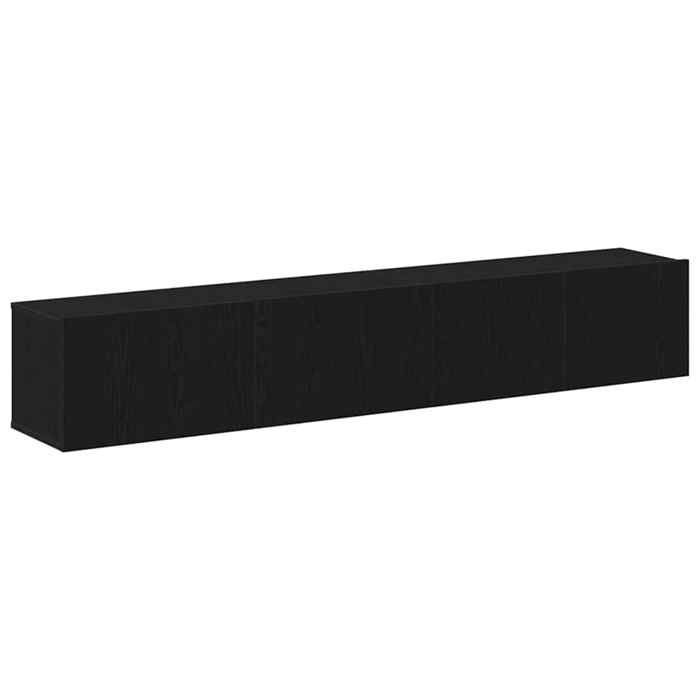 LMT - TOP@Ensemble meuble TV 2 pcs - CLARENCE - Support/Armoire de Télévision en - Bois reconstitué noir CC18397