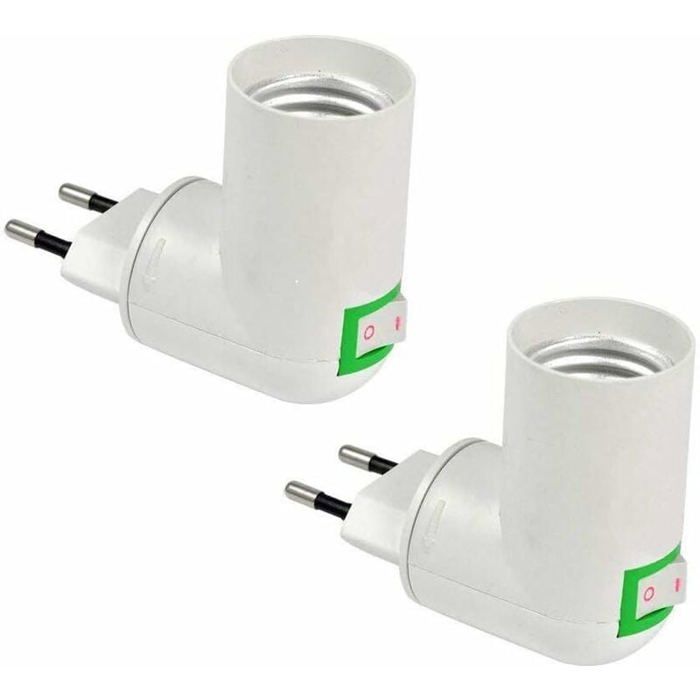 2Pcs Douille E27 avec Interrupteur sans Fil Base pour Ampoule LED E27 Douille Plastique pour Éclairage Rapide pour Lampe de
