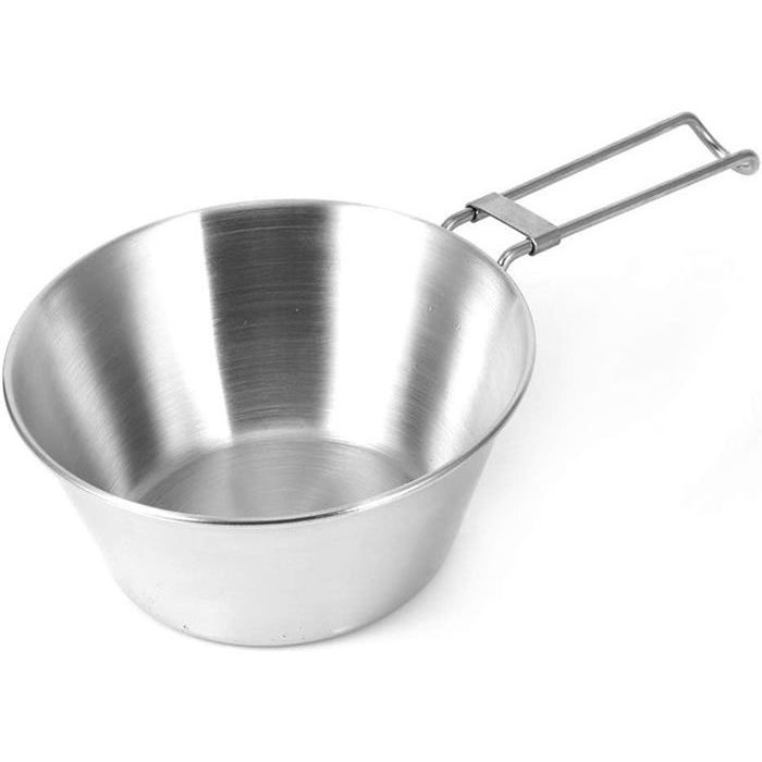 Bol Pliable En Acier Inoxydable 500 Ml – 12 X 5 X 22 Cm, Compact, Léger, Résistant – Pour Camping, Randonnée, Pique-nique – Facile à Nettoyer, Polyvalent