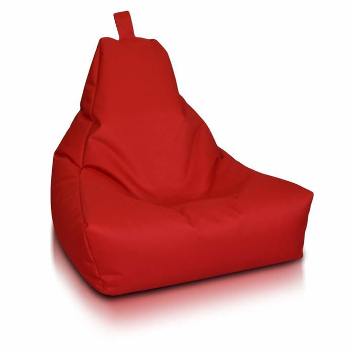 Keiko M pouf fauteuil extérieur imperméable poignée fauteuil relax salon décoration maison rouge Ecopuf