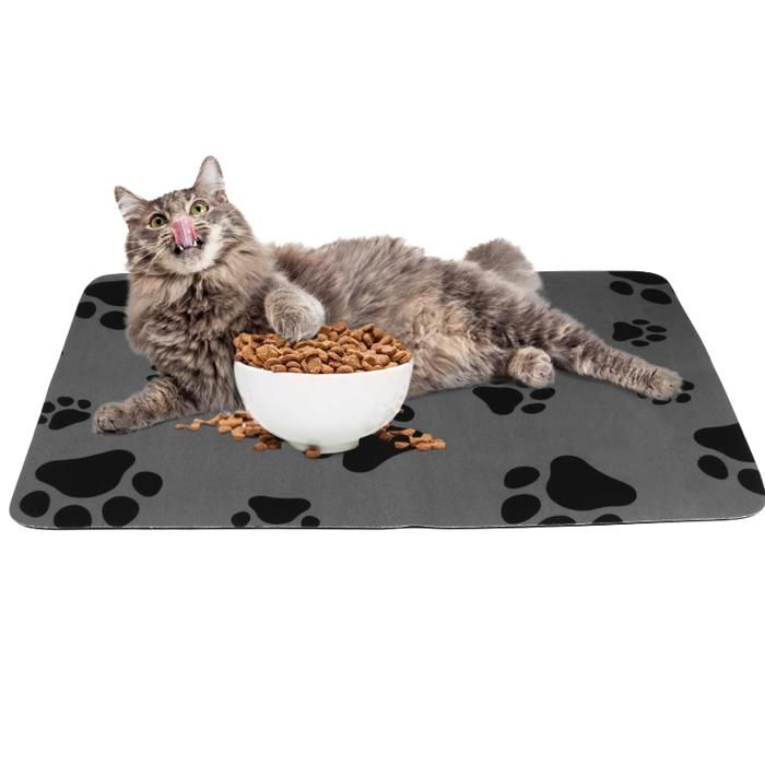 Tapi Chat 50 x 30 cm Tapis pour Gamelle Chien et Chat, Tapis de Nourriture pour ...