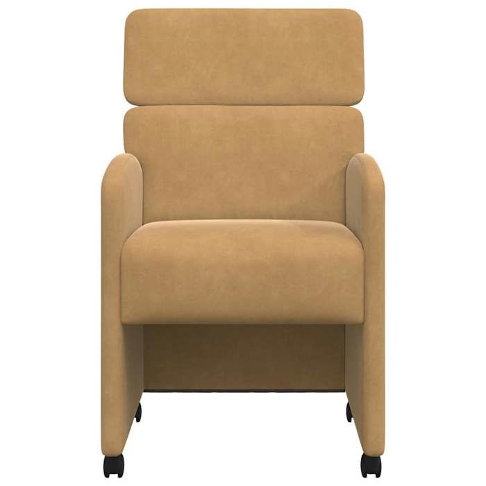Marron 2PCS Chaises de salle à manger SOLOMON 2 PLACES Marron 58 x 65 x 98 cm Velours CCC1874