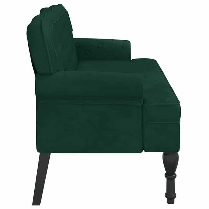 Black Friday Banc salon - JILL - Banquette/Coffre - avec dossier vert foncé 119 5x64 5x75 cm - velours BB346