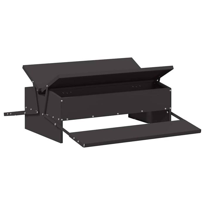 Nourrisseur à pédale pour poules - vidaXL - 75x53x205 cm - Noir - Acier laminé à froid - Capacité 10 kg