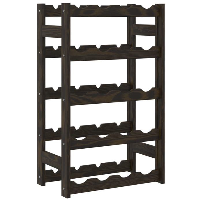Remise 2026®Support Range Bouteille Noir - Casier à bouteilles - des Etagères - pour 20 bouteilles - noir - bois pin solide 919 9