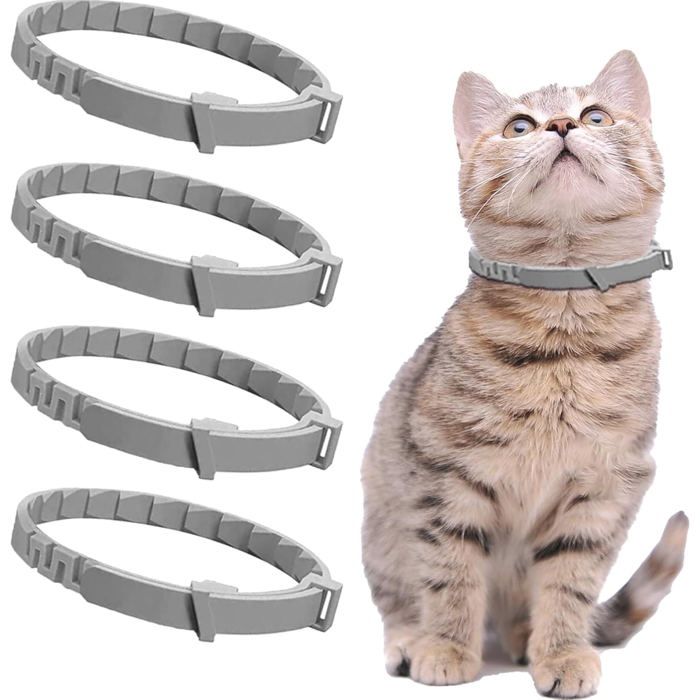 Lot de 4 colliers apaisants pour chats. Colliers à phéromones efficaces pour soulager lanxiété et le stress. Phéromones