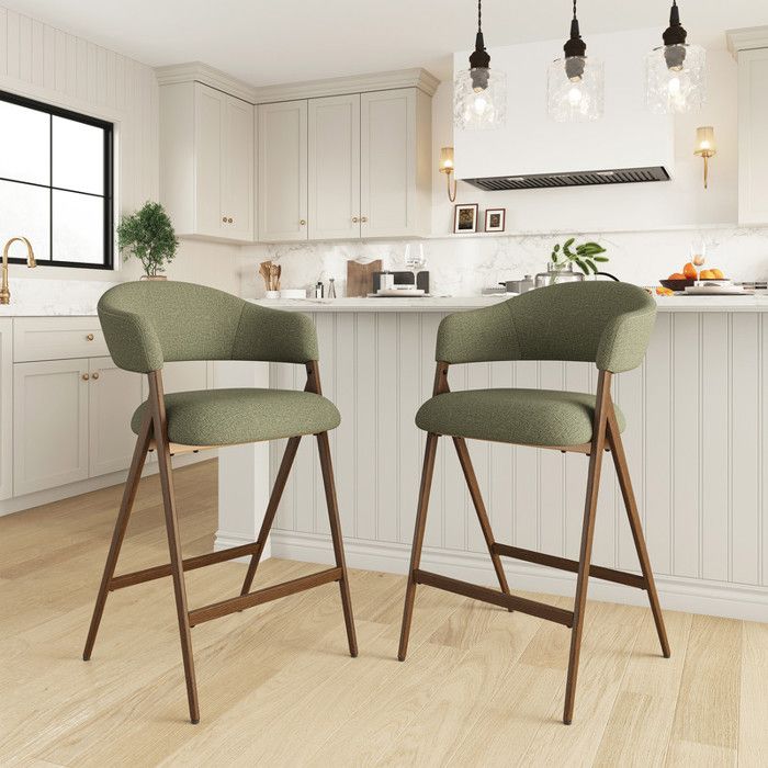 COLAMY Lot de 2 chaises de bar – Tabourets structure en métal robuste parfaits pour cuisine bar îlot ou salle à mangervert