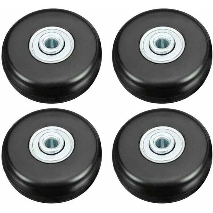 Roulette de valise - PZCC - Pack 4 - Diamètre 50 mm - Amortisseur caoutchouc - Double roulement silencieux
