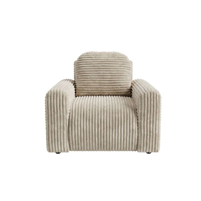 ELVIS - Fauteuil gros velours côtelé - Beige ELVIS - Fauteuil gros velours côtelé - Beige