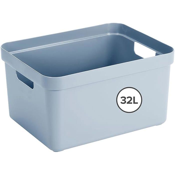 Home Boite de Rangement 32L 44 5x34 5x24 3cm Panier rangement bleu 32 Litre Bleu