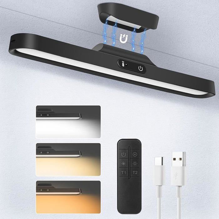 Lampe de miroir LED 2000 mAh Rechargeable Magnétique Écirage sous meuble Sans câble 3 couleurs à intensité ECLAIRAGE DE MEUBLE