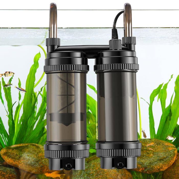 hygger Filtre externe pour aquarium 9 W 450 L/h double filtration ultra silencieux pour aquariums de 27 à 74 L