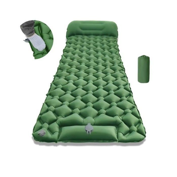 Matelas Gonflable Camping avec Pompe Intégrée et Oreiller – Ultraléger Pliable pour Randonnée Voyage Plage
