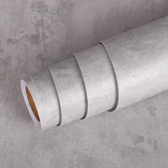 Papier Peint Beton Gris Clair Autocollant Lavable – 40cm x 5m pour Cuisine & Meubles