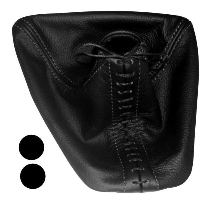 Soufflet De Levier De Vitesse Cuir Pour Peugeot 206 - Couture Blanche, 100% Cuir, Neuf JPstraps