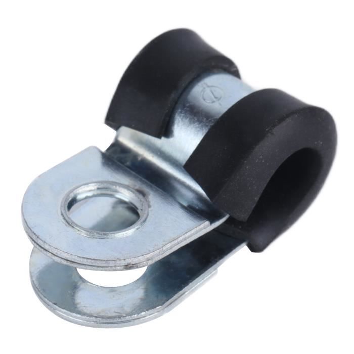 Fixation Tuyauterie Murale 12 Colliers De Serrage Caoutchouc 25mm - Acier Inox 304 - Fixation Tuyaux/Câbles - Pour Intérieur/Extérieur Attache Tuyau Acier Inox
