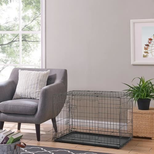 Comparer les prix de Cage pliable Chien 122 x 74,5 x 80,5 cm 2 Portes Pliable et Transportable avec Poignées et Plateau Noir XXL
