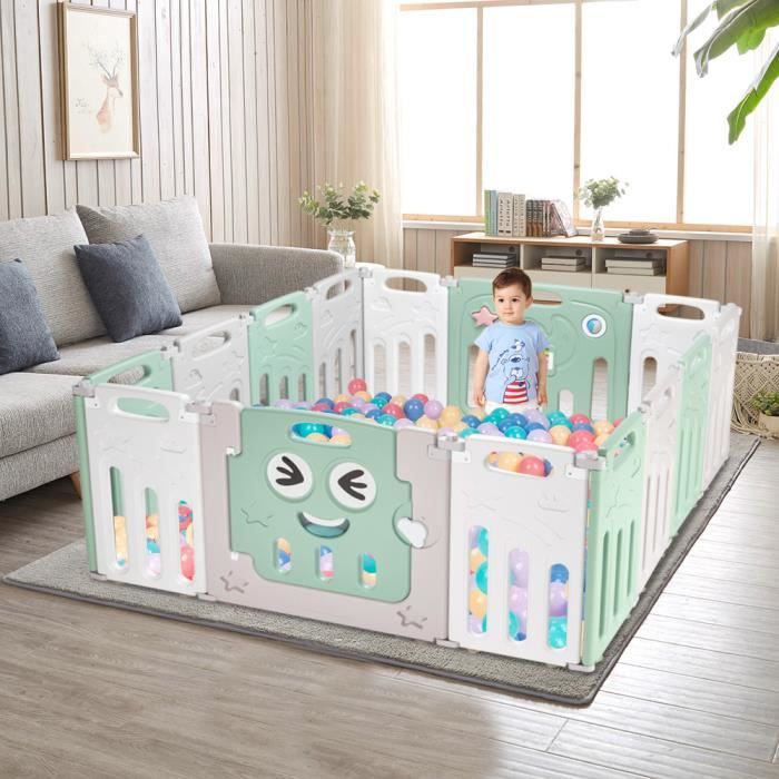 Parc Bébé Barrière Sécurité Plastique Enfant Protection Porte Panel Jeu  Espace Jeu Chambre avec 12+2 Panneaux - Cdiscount Puériculture & Eveil bébé