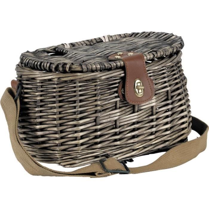 Panier De Pêche CREEL En Osier Avec Moulinet Shakespeare Et Sangles - Vintage