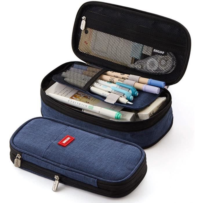 Trousse à Crayons Grande Capacité Robot Noir | Tissu Oxford Résistant | 53x24x5cm | Multifonction Bureau