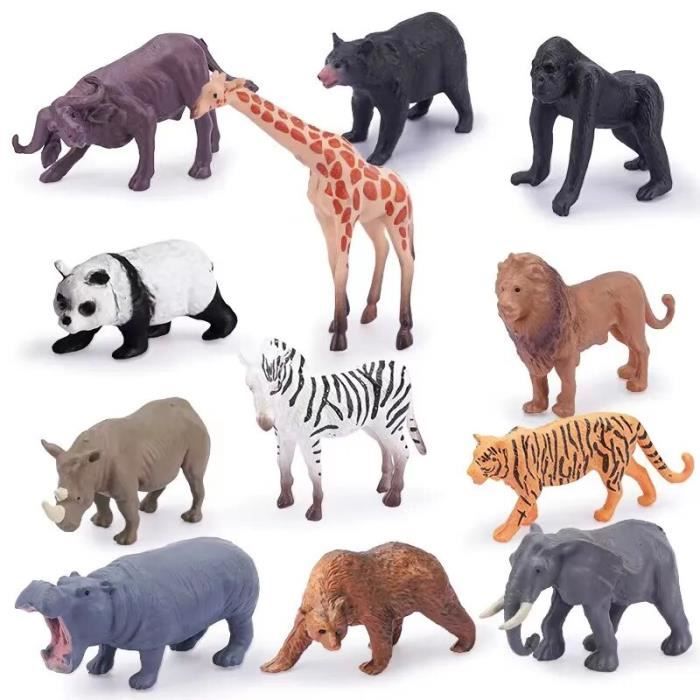 Lot De 12 Figurines D'animaux De Ferme Miniatures - PVC Multicolore, Pour Décoration De Gâteau Ou Jouet