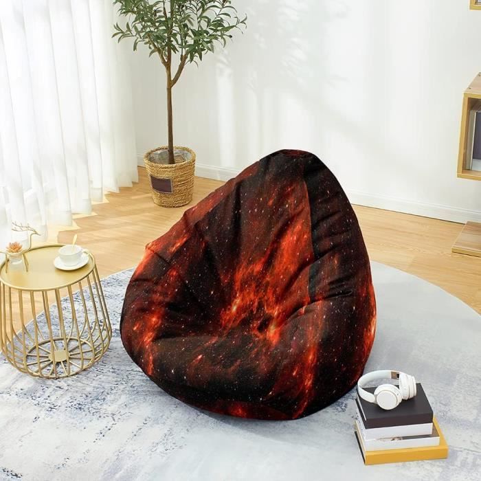 Pouf Poire Géant Chat Heureux 3D - Mateju Sans Garnissage XL Rose - Chaise Longue Confort Enfant & Adulte
