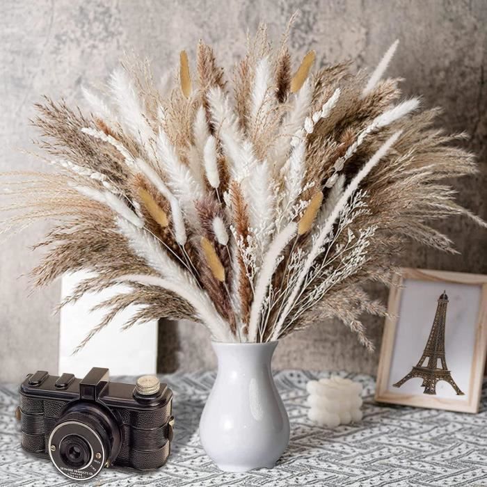 Herbe De Pampa & Eucalyptus Séchés Naturel – Bouquet Boho 35-45 Cm Pour Déco Mariage Et Intérieur