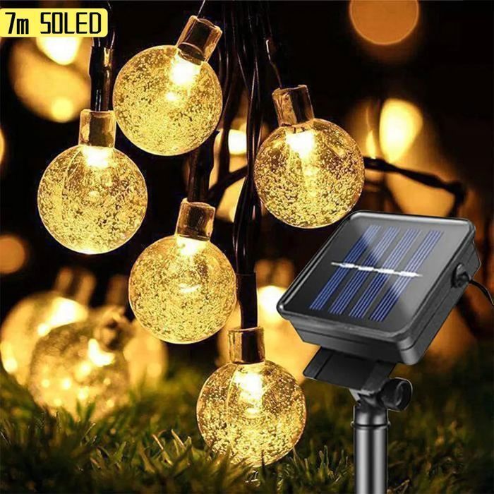 Guirlande Lumineuse Solaire Exterieur - 22M 20o LED Guirlande Solaire Extérieure Étanche IP65 8 Modes Guirlande Lumineuse Solaire & USB Pour Jardin,Guinguette,Noël,Fête Avec Télécommande Blanc Chaud
