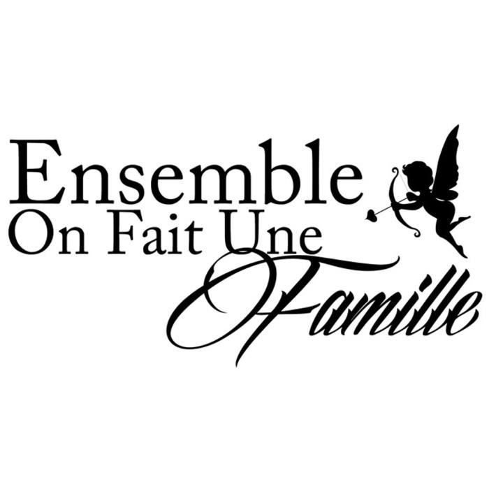 Autocollant Mural Déco 'La Famille Est Notre Endroit Préféré' - Décalcomanie Vinyle - Style Contemporain