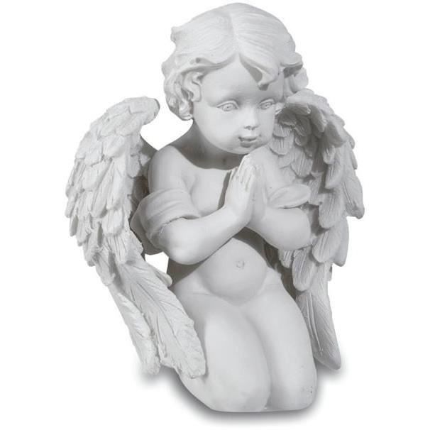 Statuette Ange Blanc Priant 19 Cm - Résine, Classique, Made In France