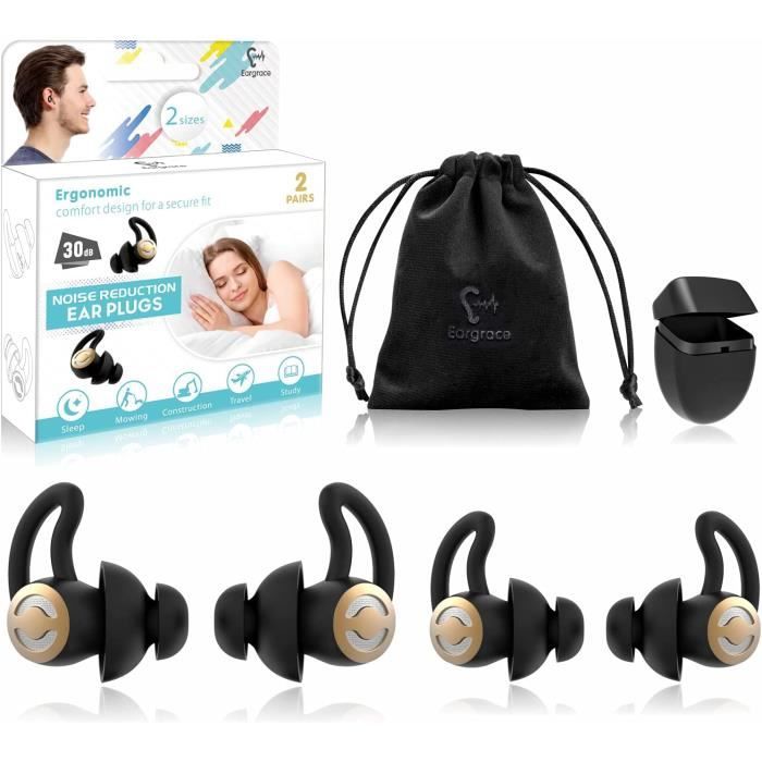 Bouchons D'oreille Pour Dormir - Réduction Bruit -35dB - 3 Tailles S/M/L - Blanc - Réutilisables - 5