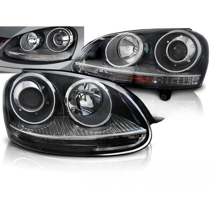 Paire de feux phares VW Golf 5 de 10/2003 a 2009 look GTI noir - 27361945