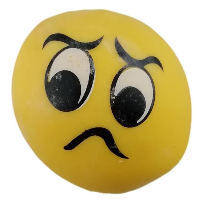 Balle Anti Stress Emoji Mousse 6,5 cm Détente Relaxation Zen Fâché