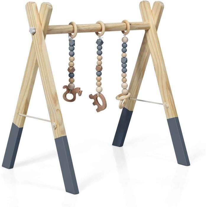 Jouets De Gymnastique En Bois - Portique D'Éveil Bébé Bois | Arche Eveil Bebe Bois Pliable | Cadre De Gym En Bois | Arche Éveil Bébé Gym | Baby Gym Arche D'éveil
