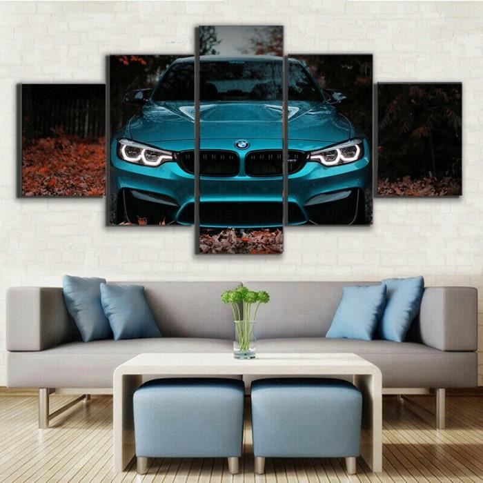 VYN-3515 BMW Car Front Super Car Lover toile murale imprimée HD décor de  maison photos 5 panneaux affiche pa(Sans cadre) - Cdiscount Maison