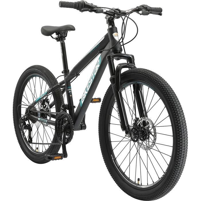 Vtt Vélo Tout Terrain 24 Enfants 8-12 Ans | Bicyclette Cadre 13 Pouces 21 Vitesses Shimano Hardtail Freins Disc