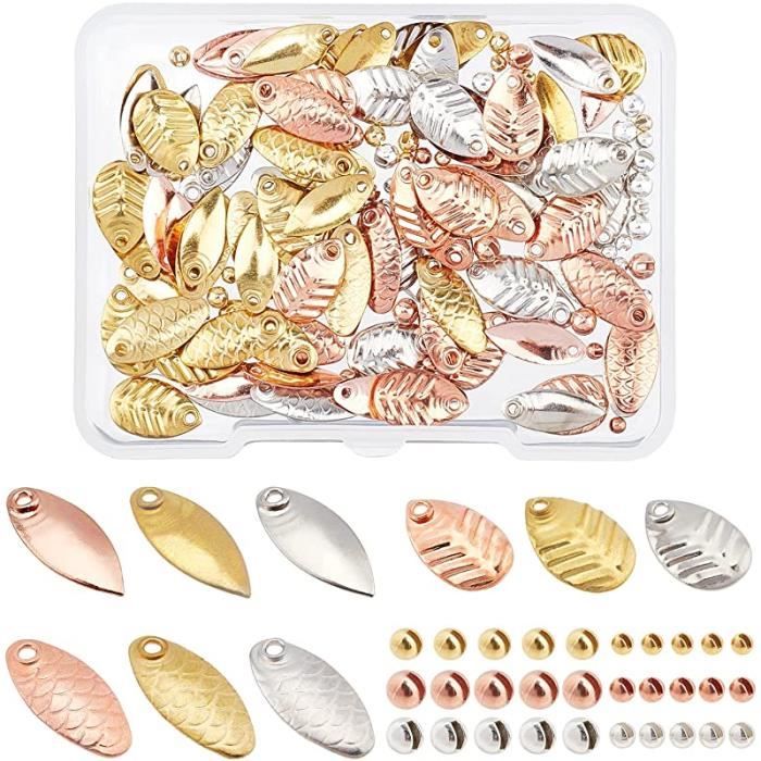 SUPERFINDINGS 90 Pièces 3 Styles Lames De Spinner De Pêche Appâts De - Foto 4