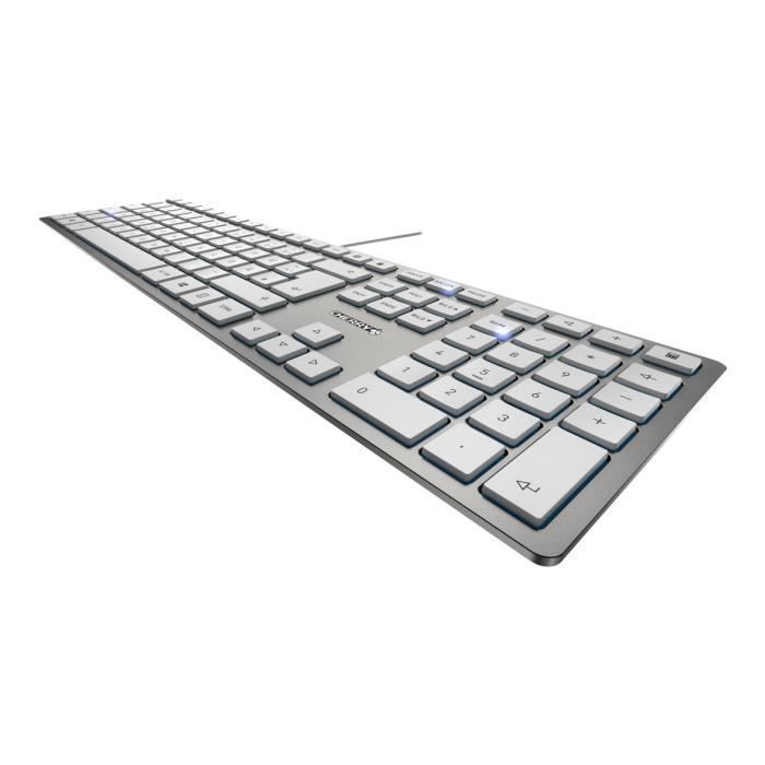 Clavier CHERRY KC 6000 slim USB - R-U - CHERRY SX argenté - Mécanisme de ciseaux