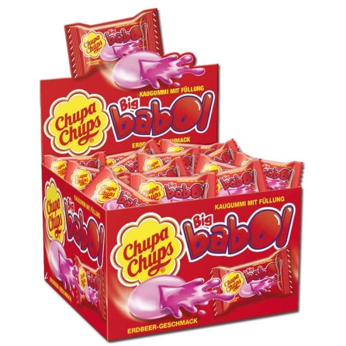 Chupa Chups Big Babol chewinggum fraise 60 pcs Cdiscount Au quotidien